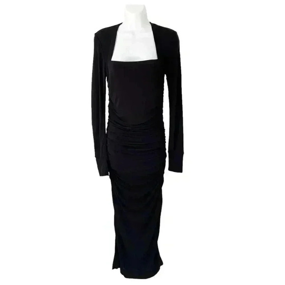 NWT Ganni Viscose Jersey Square Neck Dress LBD size 34 T2612 - Picture 2 of 13